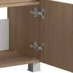 Wohnen Unterbeckenschrank in Eiche Hell Holzoptik - Vibulam