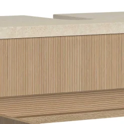 Wohnen Unterbeckenschrank in Eiche Hell Holzoptik - Vibulam