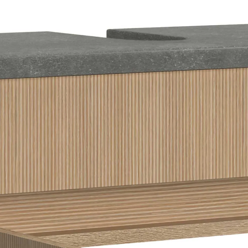 Wohnen Badschränke|Waschtisch*Unterbeckenschrank in Eiche Hell Dekor - Leitha