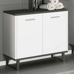 Wohnen Waschtisch|Waschbeckenunterschränke*Unterbeckenschrank in Weiß und Anthrazit - Rondja