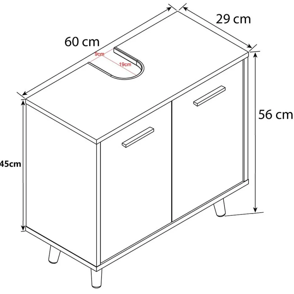 Wohnen Waschtisch|Waschbeckenunterschränke*Unterbeckenschrank in Weiß und Anthrazit - Rondja