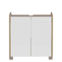 Wohnen Waschtisch|Waschbeckenunterschränke*Unterbeckenschrank in Weiß und Eiche Hell - Ronya