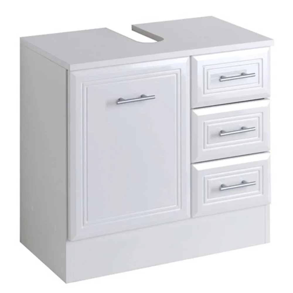 Wohnen Waschtisch|Waschbeckenunterschränke*Unterbeckenschrank Maja in Hochglanz Weiß