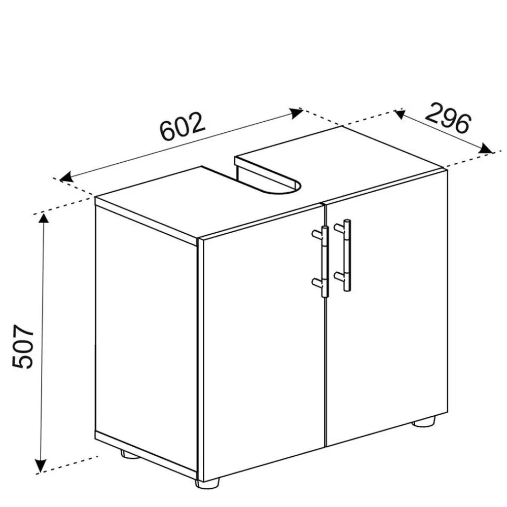 Wohnen Badschränke|Waschtisch*Unterbeckenschrank mit Doppeltür - Cranies