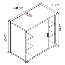 Wohnen Badschränke|Waschtisch*Unterbeckenschrank mit sechs Fächern und Tür - Gransov I