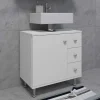 Wohnen Waschtisch|Waschbeckenunterschränke*Unterbeckenschrank mit Tür und drei Schubladen - Huanga