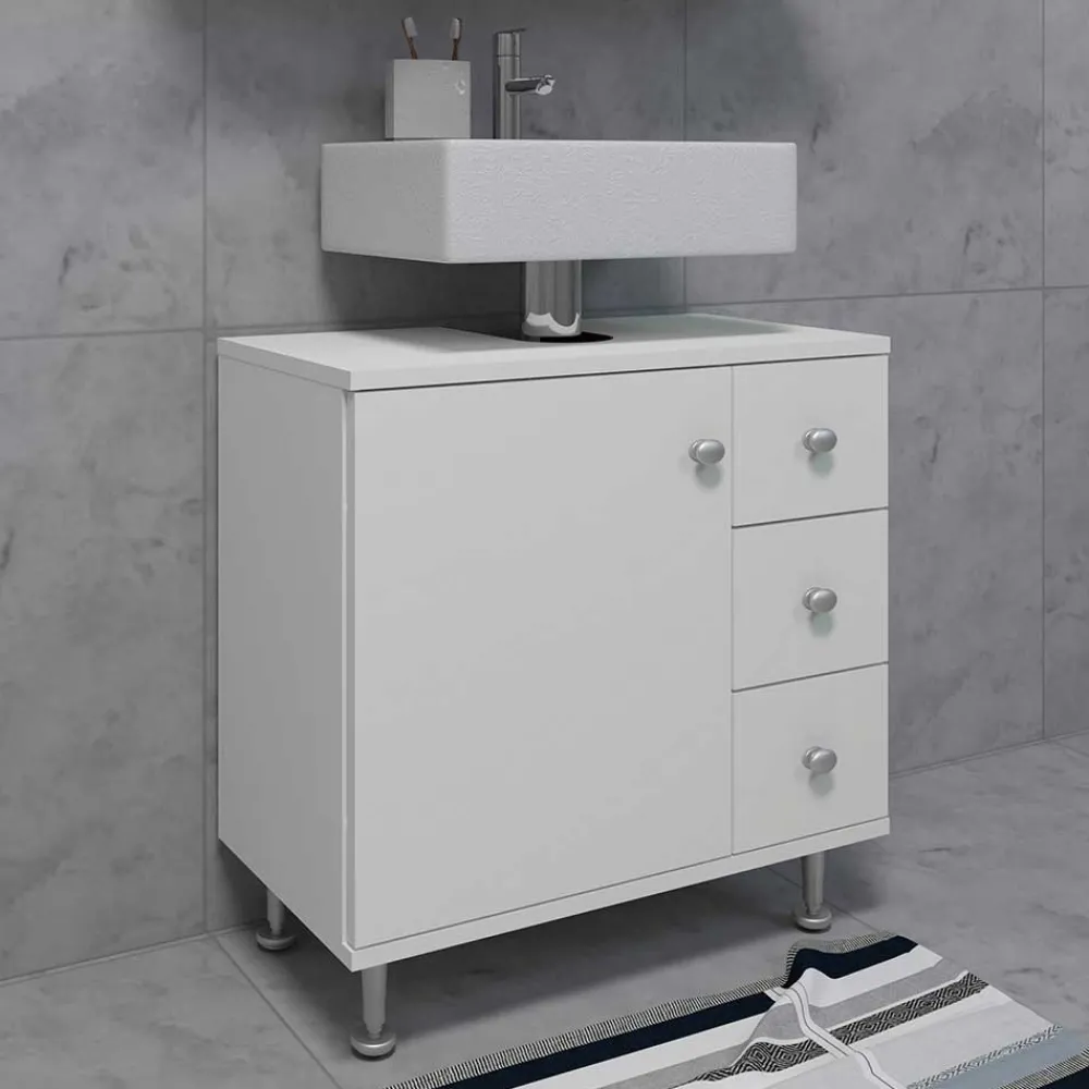 Wohnen Waschtisch|Waschbeckenunterschränke*Unterbeckenschrank mit Tür und drei Schubladen - Huanga