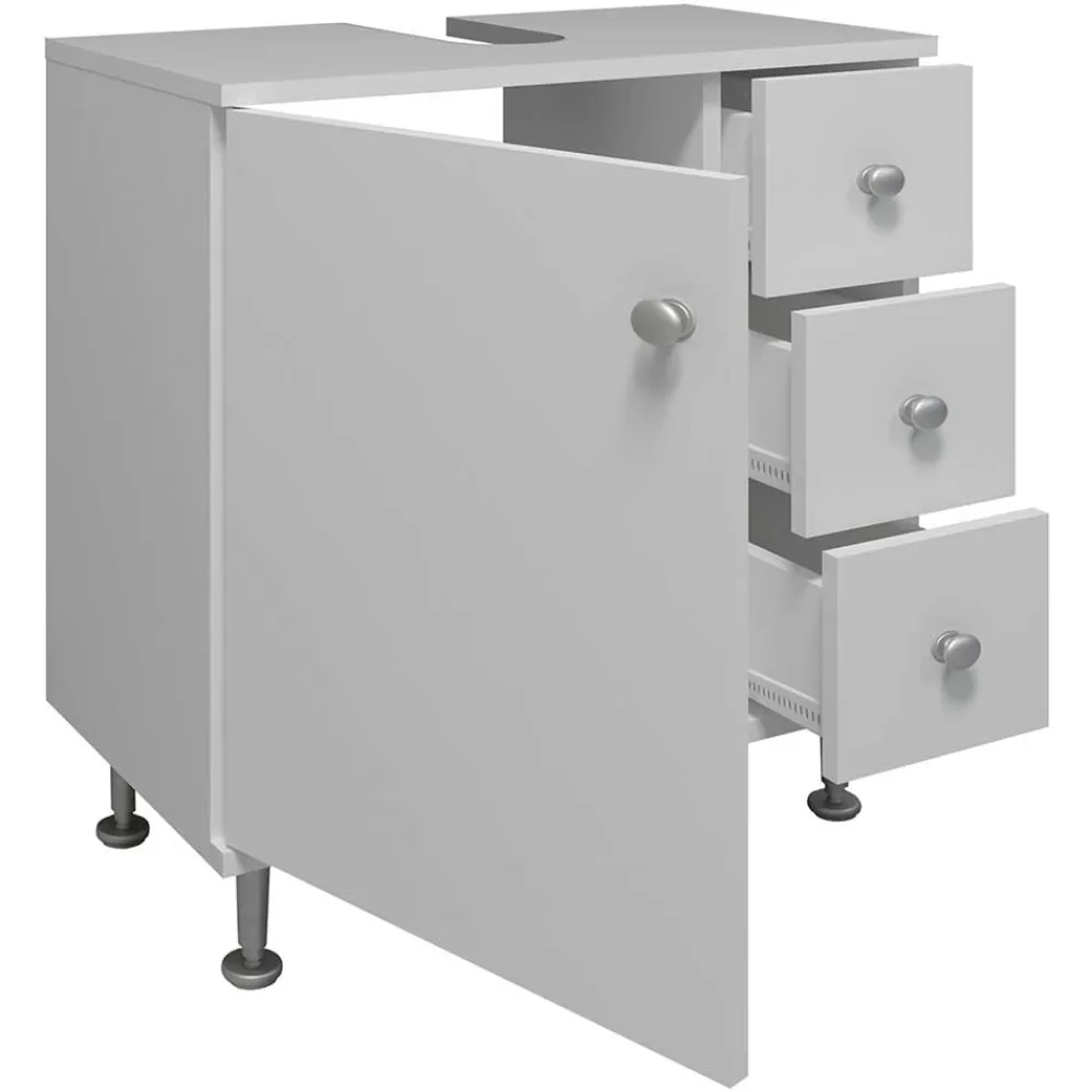 Wohnen Waschtisch|Waschbeckenunterschränke*Unterbeckenschrank mit Tür und drei Schubladen - Huanga