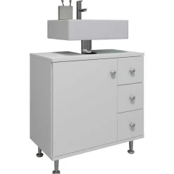 Wohnen Waschtisch|Waschbeckenunterschränke*Unterbeckenschrank mit Tür und drei Schubladen - Huanga