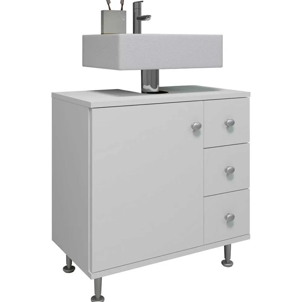 Wohnen Waschtisch|Waschbeckenunterschränke*Unterbeckenschrank mit Tür und drei Schubladen - Huanga