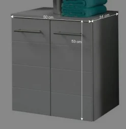 Wohnen Waschtisch|Waschbeckenunterschränke*Unterbeckenschrank Veverino in Weiß Hochglanz