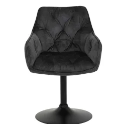 Wohnen Bürostühle*Velours Armlehnenstuhl in Grau - drehbar - Empria (2er Set)