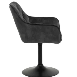 Wohnen Bürostühle*Velours Armlehnenstuhl in Grau - drehbar - Empria (2er Set)