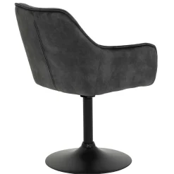 Wohnen Bürostühle*Velours Armlehnenstuhl in Grau - drehbar - Empria (2er Set)