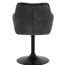 Wohnen Bürostühle*Velours Armlehnenstuhl in Grau - drehbar - Empria (2er Set)