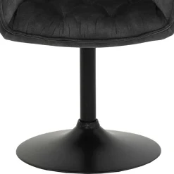 Wohnen Bürostühle*Velours Armlehnenstuhl in Grau - drehbar - Empria (2er Set)