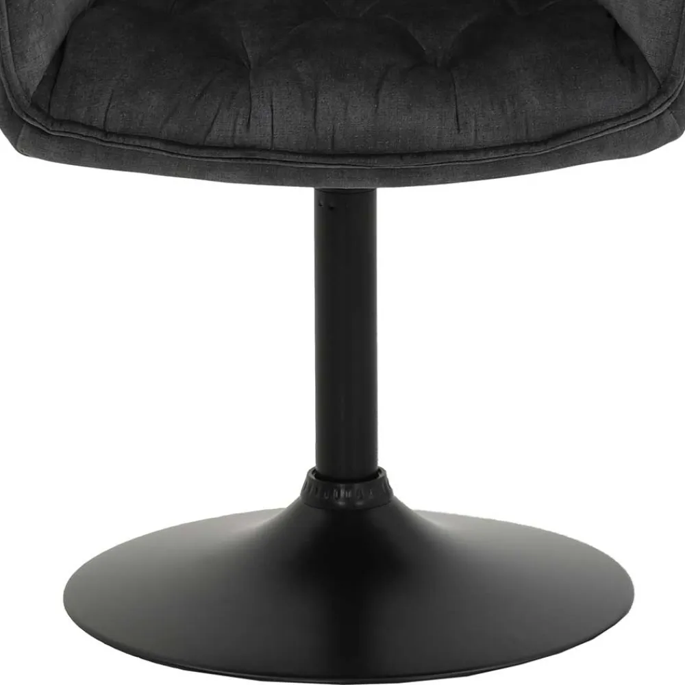 Wohnen Bürostühle*Velours Armlehnenstuhl in Grau - drehbar - Empria (2er Set)