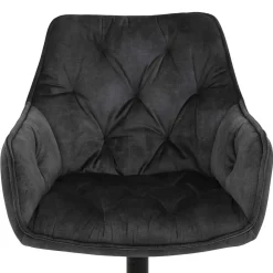 Wohnen Bürostühle*Velours Armlehnenstuhl in Grau - drehbar - Empria (2er Set)