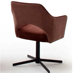 Wohnen Retro Möbel*Velours Armlehnstühle in Rostfarben - Fiorello (2er Set)