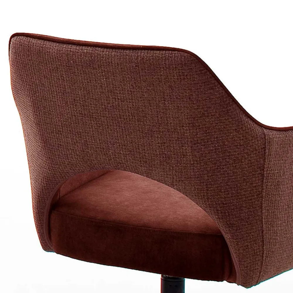 Wohnen Retro Möbel*Velours Armlehnstühle in Rostfarben - Fiorello (2er Set)