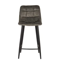 Wohnen Velours Barstühle in Dunkelgrün - Cremo (2er Set)