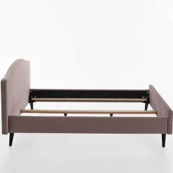 Wohnen Jugendbetten*Velours Bettgestell in Altrosa - Unegra