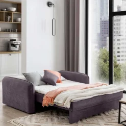 Wohnen Velours Couch in Mauve mit Federkern - Speccia