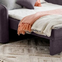 Wohnen Velours Couch in Mauve mit Federkern - Speccia