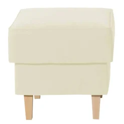 Wohnen Velours Couchhocker in Cremefarben - Kanmura
