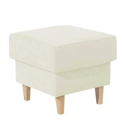Wohnen Velours Couchhocker in Cremefarben - Kanmura