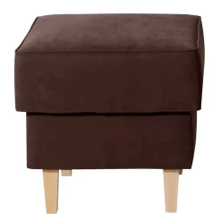Wohnen Sessel & Hocker|Barhocker*Velours Hocker in Braun und Buche - Revelinda