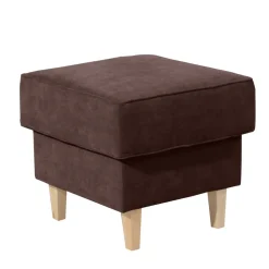 Wohnen Sessel & Hocker|Barhocker*Velours Hocker in Braun und Buche - Revelinda