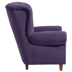 Wohnen Velours Ohrenbackensessel in Violett - Salut