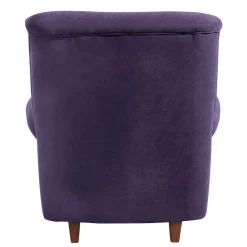 Wohnen Velours Ohrenbackensessel in Violett - Salut