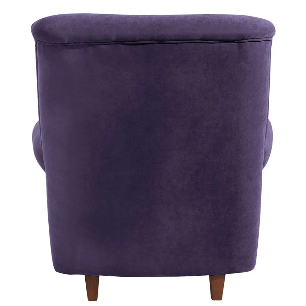 Wohnen Velours Ohrenbackensessel in Violett - Salut