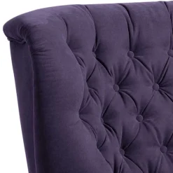 Wohnen Velours Ohrenbackensessel in Violett - Salut