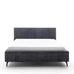 Wohnen Velours Polsterbett in Anthrazit - Laterna