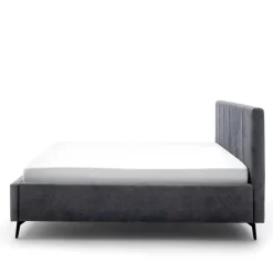 Wohnen Velours Polsterbett in Anthrazit - Laterna