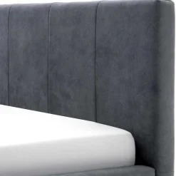 Wohnen Velours Polsterbett in Anthrazit - Laterna