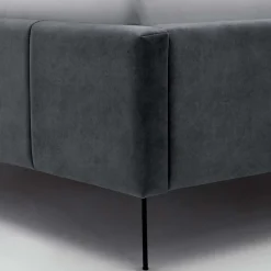 Wohnen Velours Polsterbett in Anthrazit - Laterna