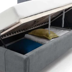 Wohnen Velours Polsterbett in Anthrazit - Laterna