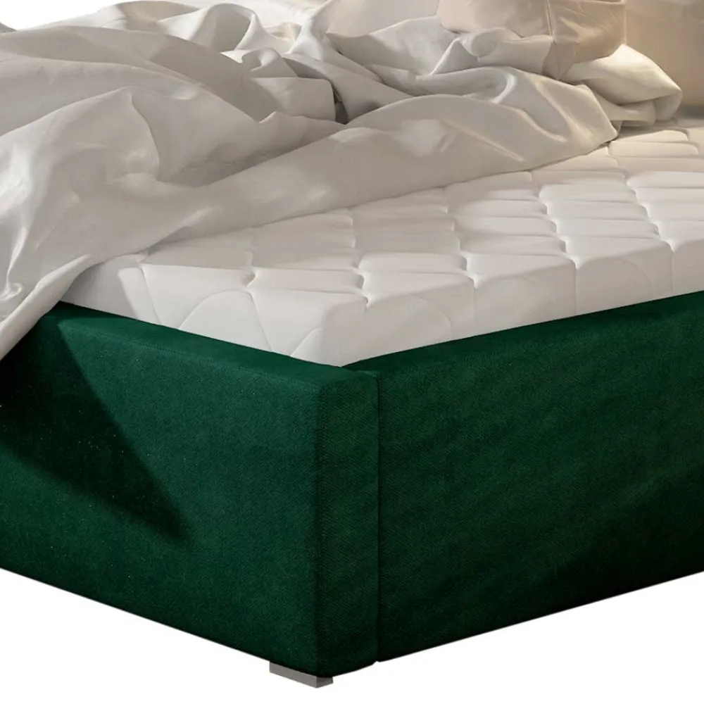 Wohnen Jugendbetten*Velours Polsterbett in Dunkelgrün - Tendence