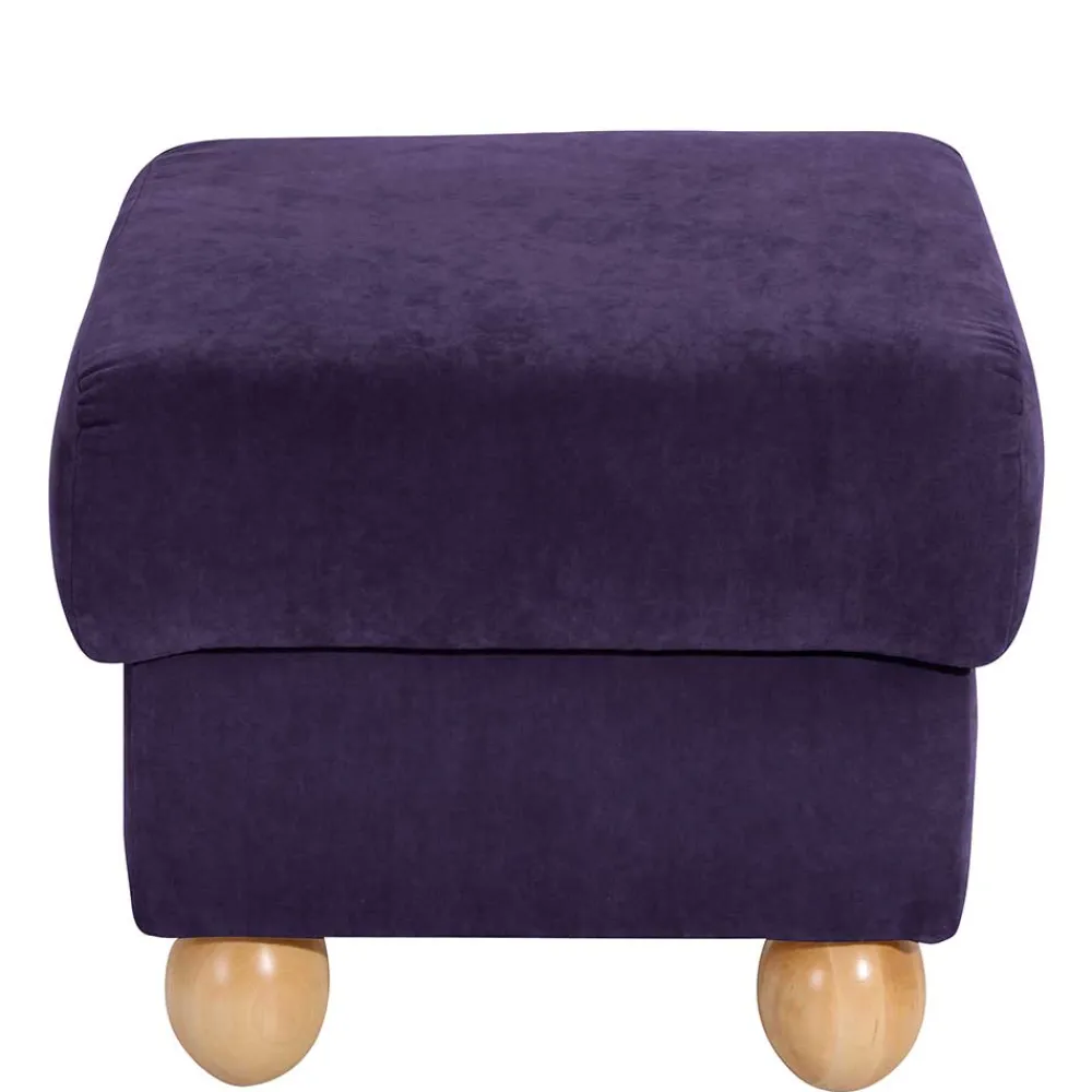 Wohnen Barhocker|Hocker*Velours Polsterhocker in Violett - Sotonio