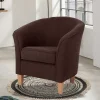 Wohnen Velours Polstersessel halbrund in Braun - Cazar