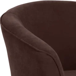 Wohnen Velours Polstersessel halbrund in Braun - Cazar