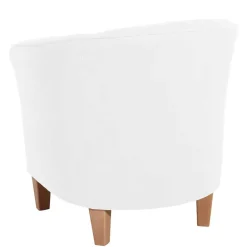 Wohnen Sessel & Hocker|Sessel*Velours Polsterssel in Creme und Buche - Potova