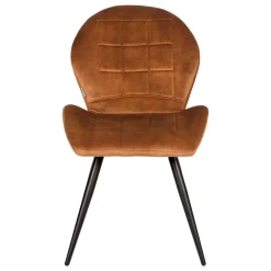 Wohnen Velours Polsterstuhl in Ocker - Rafu (2er Set)