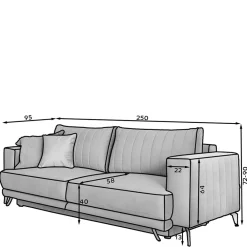 Wohnen Velours Schlafcouch in Dunkelgrün - Venturian