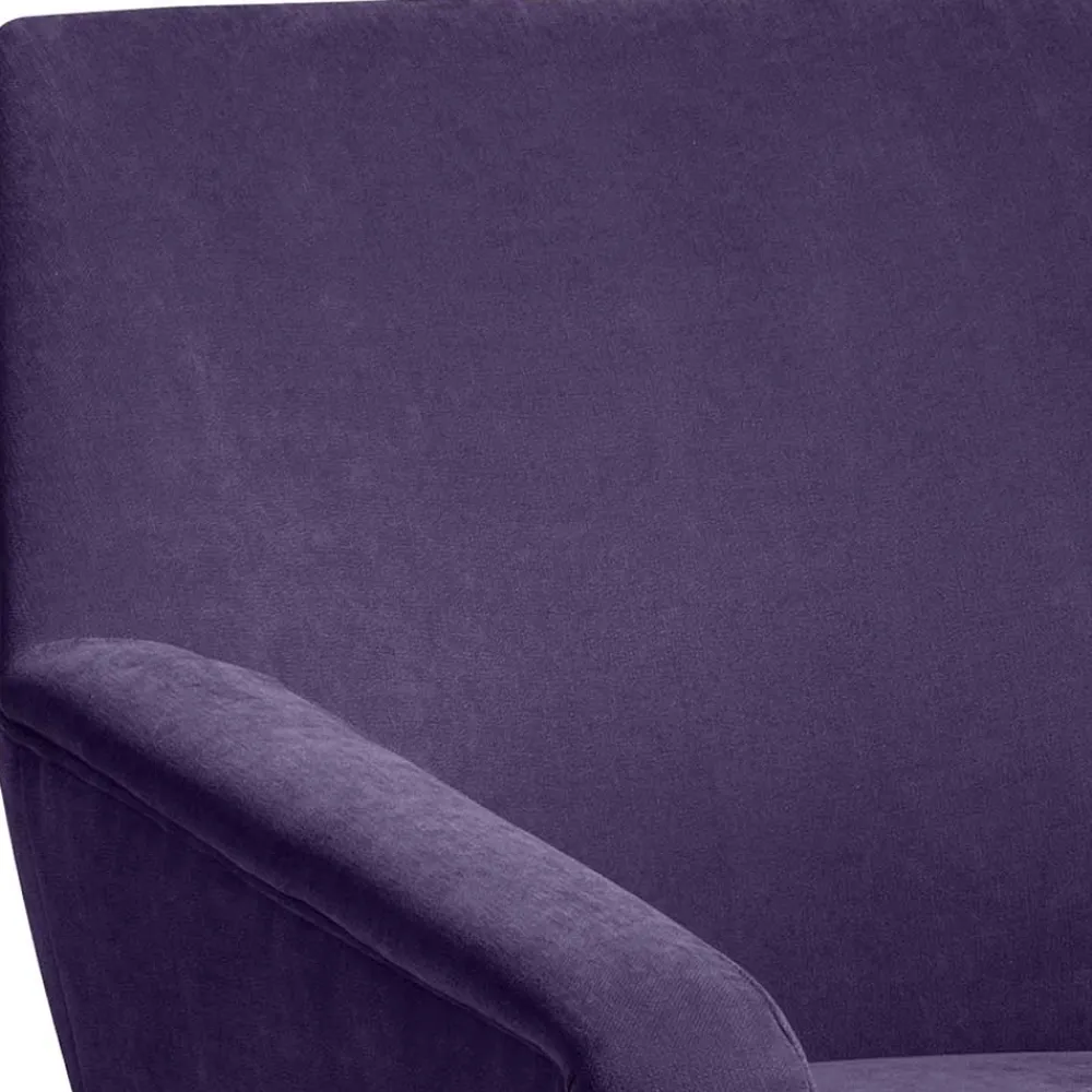Wohnen Retro Möbel|Sessel*Velours Sessel in Violett und Buche Natur - Cunnar