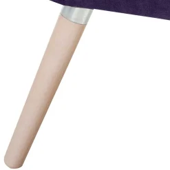 Wohnen Retro Möbel|Sessel*Velours Sessel in Violett und Buche Natur - Cunnar
